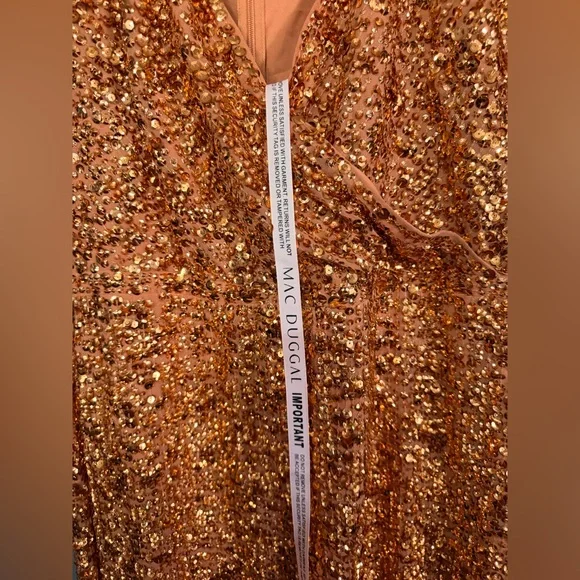 Mac Duggal (10766) Short Sleeve Cocktail Dress-NWT-Size 14-Copper - Picture 11 of 13